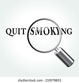 Vector illustration of quit smoking concept with magnifying