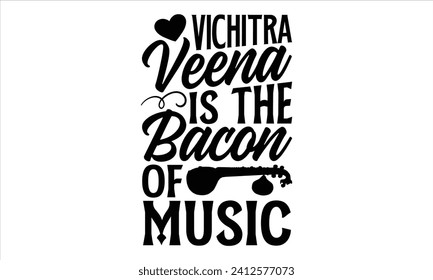 A vector illustration with a quote about the musical instrument veena