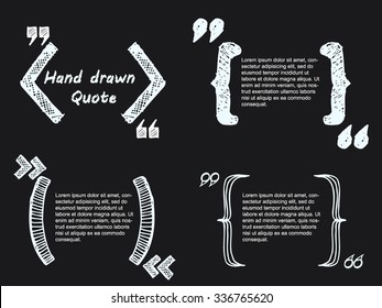 Vector Illustration of Quote hand Drawn textbox for Design, Website, Background, Banner. Doodle Element Quotation bubble Template for your text