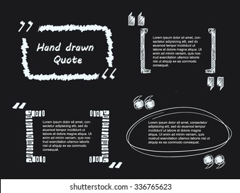 Vector Illustration of Quote hand Drawn textbox for Design, Website, Background, Banner. Doodle Element Quotation bubble Template for your text