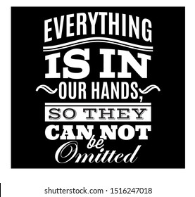 Vector illustration with quote on black background.