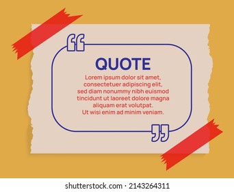vector illustration of a quote on a piece of paper