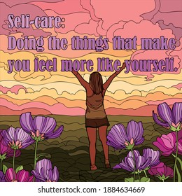 Vector illustration of quote for self care