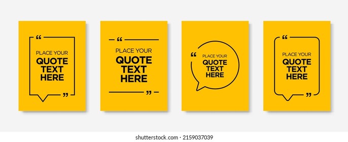 Vector illustration of quote text frame template. Suitable for typography textbox background and blank copyspace banner layout.