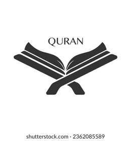 Vector illustration, Quran icon isolated on white background in flat style sign