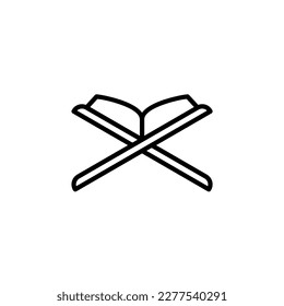 vector illustration of Quran icon with outline style. suitable for any purpose. isolated on transparent background