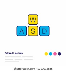 Vector illustration of qwerty icon colored line. Beautiful laptop element also can be used as keyboard icon element.