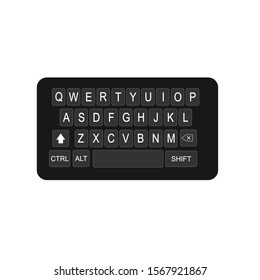 Vector illustration of QWERTY keyboard on a smart phone. Button to type messages on the smart phone
