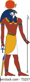 Vector Illustration Of Ra, Ancient Egyptian God Of Sun