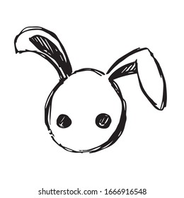 Vector Illustration of Rabbit Bunny Animal Icon on Isolated Background. Use This Hand Drawing or Sketch Icon For Graphic Design, Poster, Shirt Design and More.