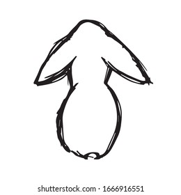 Vector Illustration of Rabbit Bunny Animal Icon on Isolated Background. Use This Hand Drawing or Sketch Icon For Graphic Design, Poster, Shirt Design and More.