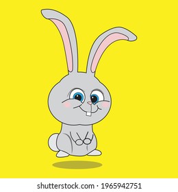 Ilustración vectorial, caricatura de conejo.