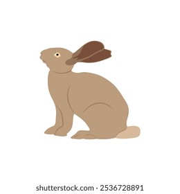 Ilustração vetorial de coelho em estilo de desenho animado plano. Um lindo coelho fofo em pose e cor diferentes. Ilustração de gado ou animal selvagem isolado no fundo branco para ícone, infográfico