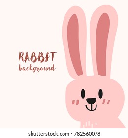 Vector illustration of rabbit in cartoon style.Isolated cute animal on a colored background.Holiday printable card and poster.