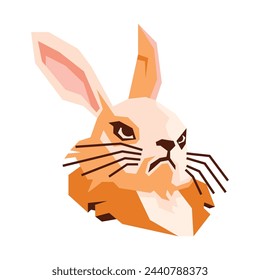 vector illustration of rabbit character in low poly or geometric style