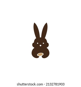 Vector illustration of rabbit and coffee cup for icons, symbols and logos. suitable for cafe and coffee shop logos
