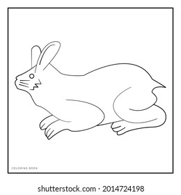 VECTOR ILLUSTRATION OF THE rabbit FOR COLORING BOOK. suitable for your coloring book asset