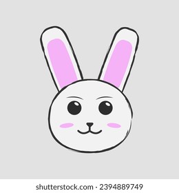 Vector illustration of Rabbit with different emotions
