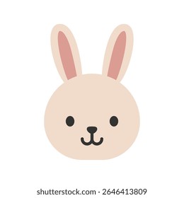 Vector illustration of a Rabbit in flat style isolated in white background