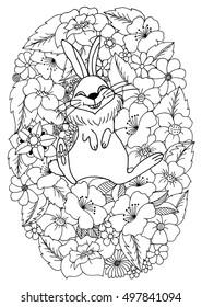 2,602 Rabbit adult coloring book Images, Stock Photos & Vectors ...