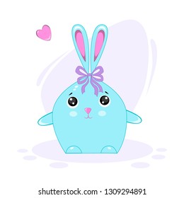 Vector illustration of rabbit in funny style Kawaii