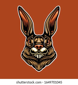 Vector Illustration Of Rabbit Head