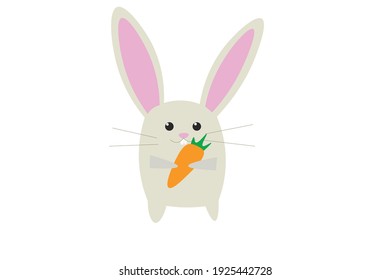 Ilustración vectorial de un conejo que sostiene una zanja