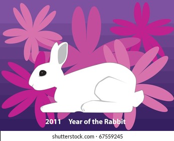 vector illustration of a rabbit icon for the year 2011 which is the year of the rabbit