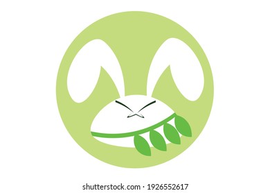 Vector Illustration of Rabbit and Leaves