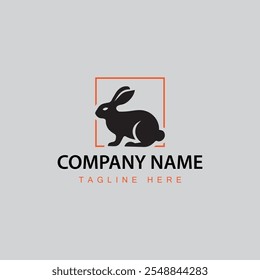 Vector illustration of a rabbit and letter R for an icon, symbol or logo. logo initials letter R

