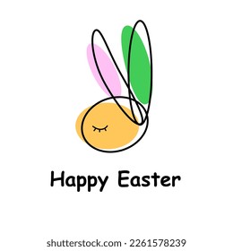 vector illustration of a rabbit in a line. rabbit logo. easter bunny