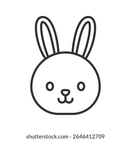 Vector illustration of a Rabbit in line style isolated in white background