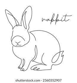 Ilustración vectorial de un conejo hecho de líneas.