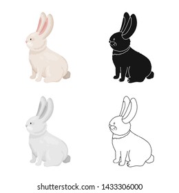 Vector illustration of rabbit and pet logo. Set of rabbit and bunny stock vector illustration.
