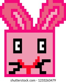 vector illustration of  rabbit in pixel style