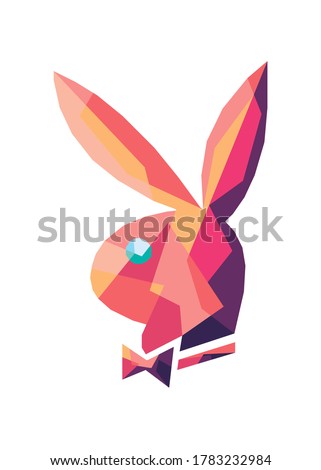 Vector Illustration Of rabbit in pop art , good for t-shirt , poster, etc