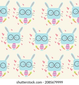 Vector illustration of rabbit  seamless pattern. high quality vector design. easy to edit.
Suitable for all kinds of products, prints, fabrics, backgrounds etc.