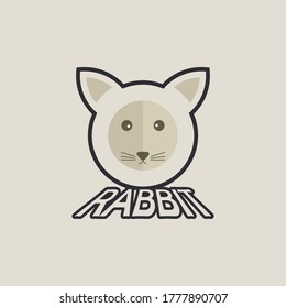 Vector illustration of a rabbit sticker