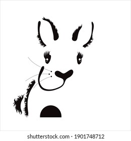 Vector illustration of rabbit. Symbol of forest animal and mascot.