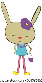 The vector illustration with rabbit-girl