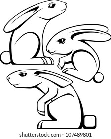 Vector illustration of a rabbits