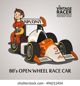 A vector illustration of a Race Car Driver