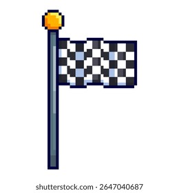 Vector Illustration of Race Flag with Pixel Art Design, perfect for game assets themed designs