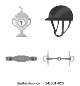 Vector illustration of race  and horse  icon. Collection of race  and racing  vector icon for stock.