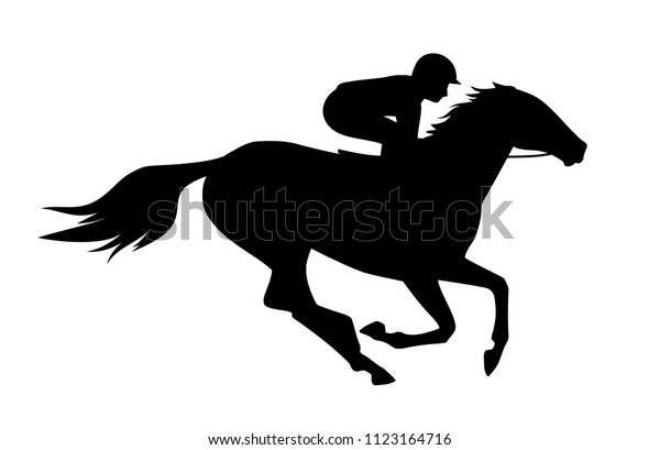 Vector Illustration Race Horse Jockey Black Stock Vector (Royalty Free ...