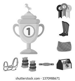 Vector illustration of race  and horse  logo. Set of race  and racing  stock symbol for web.