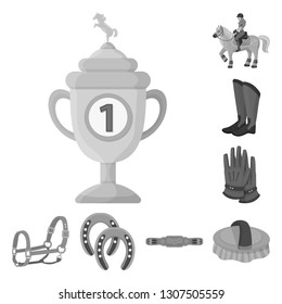 Vector illustration of race  and horse  sign. Collection of race  and racing  vector icon for stock.