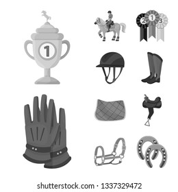 Vector illustration of race  and horse  symbol. Set of race  and racing  stock vector illustration.