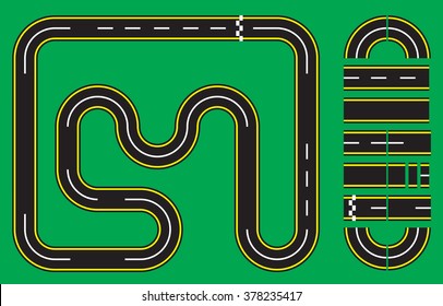 Vector Illustration of Racetrack Template