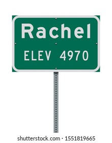 Vector illustration of the Rachel City Limit green road sign